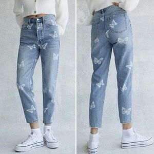 PacSun Ultra High Rise Slim Butterfly Print Jeans Size 23